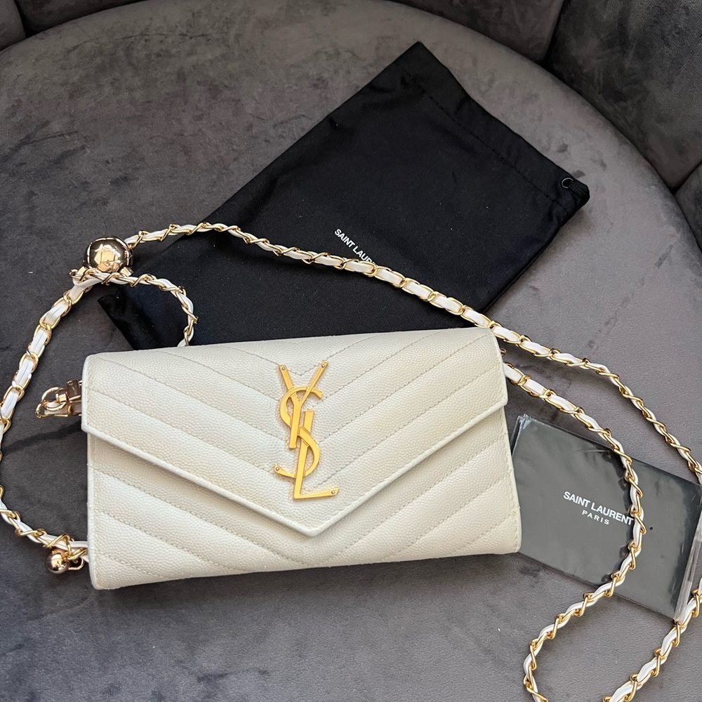 Sold-YSL Cassandre Flap Wallet on Chain - Picture 2 of 12